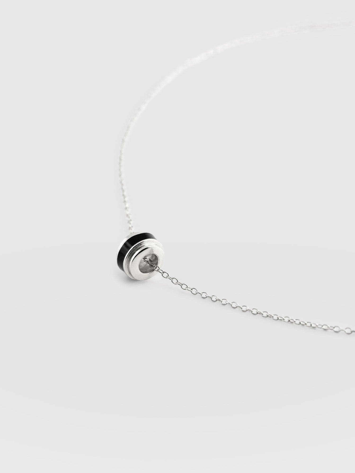 Enamel Stripe Charm Necklace Gold and Black - Women's Jewellery | Saint + Sofia® UK